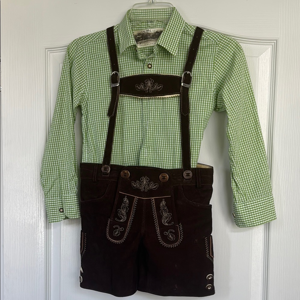 Boys Lederhosen Outfit, Sz 7-8 EUC